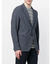 Blazer à carreaux bleu marine Emporio Armani