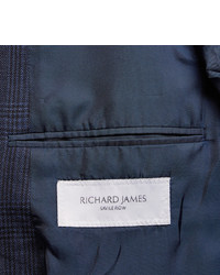 Blazer à carreaux bleu marine Richard James