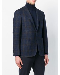 Blazer à carreaux bleu marine Canali