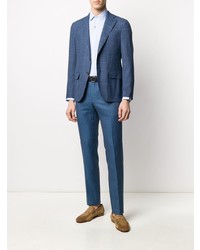 Blazer à carreaux bleu marine Caruso