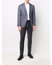 Blazer à carreaux bleu marine Corneliani