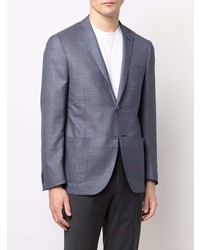 Blazer à carreaux bleu marine Corneliani