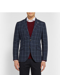 Blazer à carreaux bleu marine Hackett