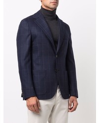 Blazer à carreaux bleu marine Eleventy