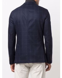 Blazer à carreaux bleu marine Eleventy