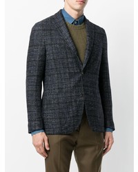 Blazer à carreaux bleu marine Boglioli