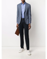 Blazer à carreaux bleu BOSS