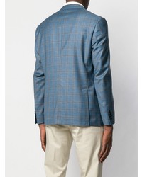 Blazer à carreaux bleu Corneliani