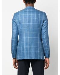 Blazer à carreaux bleu Canali