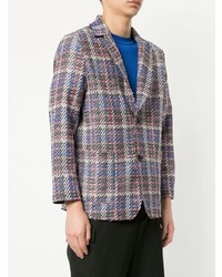 Blazer à carreaux bleu Coohem