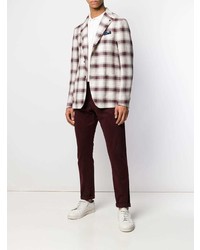 Blazer à carreaux bordeaux Tagliatore