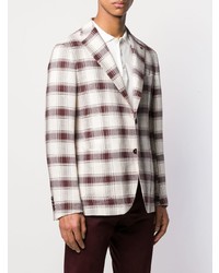 Blazer à carreaux bordeaux Tagliatore