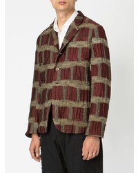 Blazer à carreaux bordeaux Uma Wang