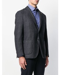 Blazer à carreaux gris foncé Lardini