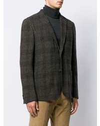 Blazer à carreaux gris foncé Z Zegna