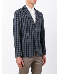 Blazer à carreaux gris foncé Paolo Pecora