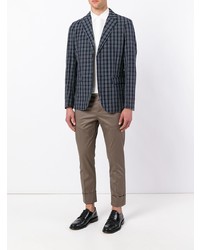 Blazer à carreaux gris foncé Paolo Pecora