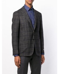 Blazer à carreaux gris foncé Canali