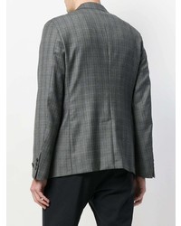 Blazer à carreaux gris foncé Prada