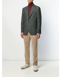 Blazer à carreaux gris foncé Brunello Cucinelli