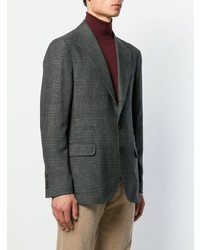 Blazer à carreaux gris foncé Brunello Cucinelli