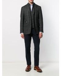 Blazer à carreaux gris foncé Corneliani