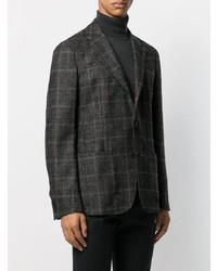 Blazer à carreaux gris foncé Z Zegna