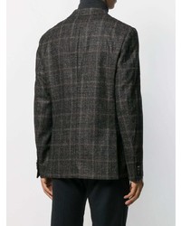 Blazer à carreaux gris foncé Z Zegna