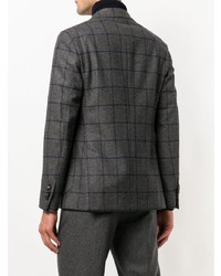 Blazer à carreaux gris foncé Lardini