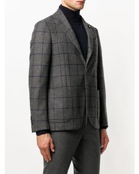 Blazer à carreaux gris foncé Lardini