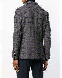 Blazer à carreaux gris foncé Lardini