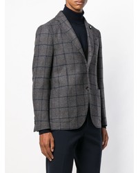 Blazer à carreaux gris foncé Lardini