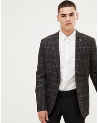 Blazer à carreaux gris foncé Farah Smart