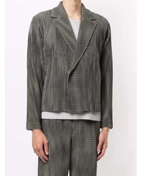 Blazer à carreaux gris foncé Homme Plissé Issey Miyake