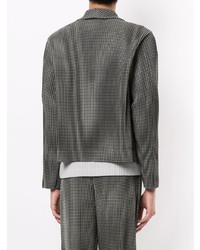 Blazer à carreaux gris foncé Homme Plissé Issey Miyake