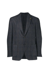 Blazer à carreaux gris foncé Lardini