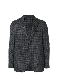 Blazer à carreaux gris foncé Lardini