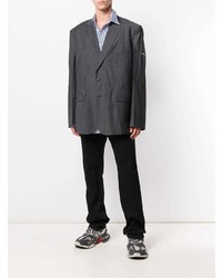 Blazer à carreaux gris foncé Balenciaga