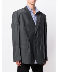 Blazer à carreaux gris foncé Balenciaga