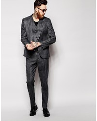 Blazer à carreaux gris Asos