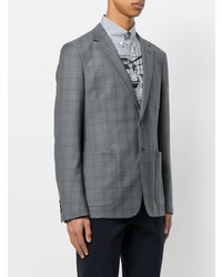 Blazer à carreaux gris Prada