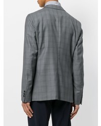 Blazer à carreaux gris Prada