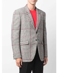 Blazer à carreaux gris Saint Laurent