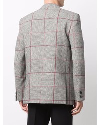 Blazer à carreaux gris Saint Laurent