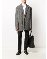 Blazer à carreaux gris Balenciaga