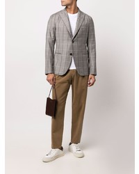 Blazer à carreaux gris Emporio Armani