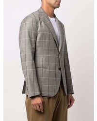 Blazer à carreaux gris Emporio Armani