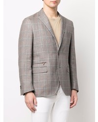 Blazer à carreaux gris Corneliani