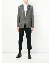 Blazer à carreaux gris Oamc