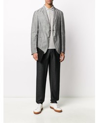 Blazer à carreaux gris Emporio Armani